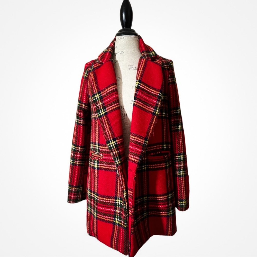 Red plaid coat